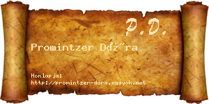 Promintzer Dóra névjegykártya